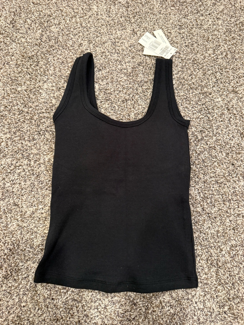 Abercrombie & Fitch Black Ribbed Scoop Tank